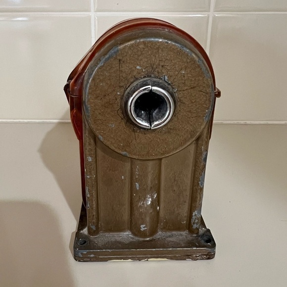 1960s Vintage Dixon‎ Enduro Table Mount Pencil Sharpener Amber Version Model #20 - Picture 4 of 7